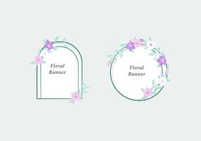 sweet foliage flower on frame background vector