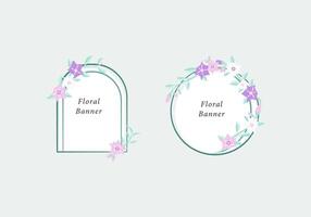 sweet foliage flower on frame background vector