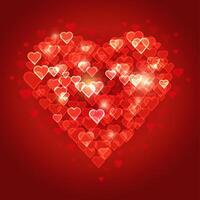 Beautiful abstract heart Bokeh background vector