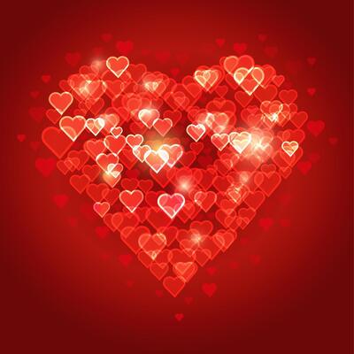 Beautiful abstract heart Bokeh background