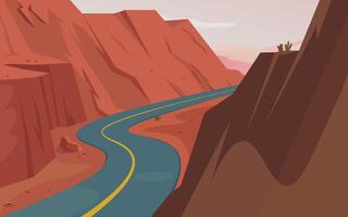 Mountain desert road Vectors Illustrations