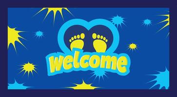 Welcome foot mat  logo Design vector