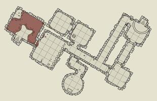 Dungeon game asset. Top view. Vector illustration.