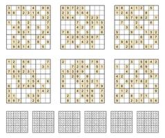 Sudoku game set  with answers. vector