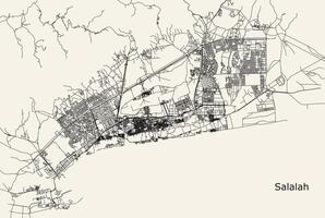 City road map of Salalah, Oman vector