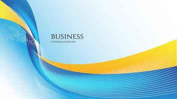 corporate background with blue, yellow and white wavy shapes. abstract blue orange background. great for banner, poster, flyer, cover, etc. vector