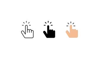 Hand click icon set. pointer icon vectors. hand cursor icon vectors