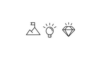 Mission Vision and Values Icon Set with mission statement, vision icon, etc. vector