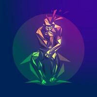 graphic of low poly great thinker vector