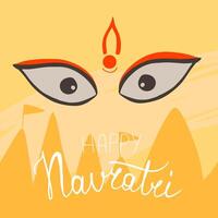 vector ilustración de navratri festival. contento navratri mahotsav texto