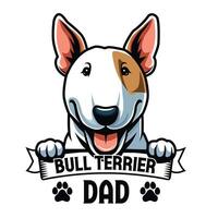 toro terrier papá - tipografía camiseta diseño ilustración Pro vector