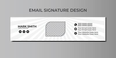 Email signature design white color background vector