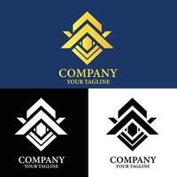 Geometric harmony A triangle and square merge in this sleek logo design. vector