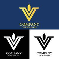 Sleek V symbol on a modern color scheme vector