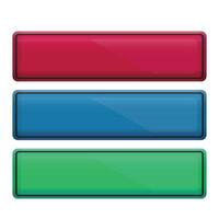 Set of a rectangle color buttons for website. vector