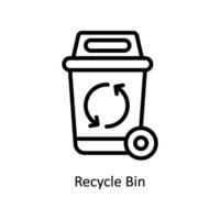 Recycle Bin Vector outline icon Style illustration. EPS 10 File