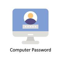 Computer Password vector Flat icon style illustration. EPS 10 File