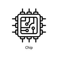 chip Vector outline icon Style illustration. EPS 10 File