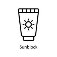 Sunblock vector outline icon style illustration. EPS 10 File