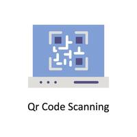 Qr Code Scanning vector Flat icon style illustration. EPS 10 File