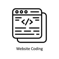 website Coding Vector outline icon Style illustration. EPS 10 File