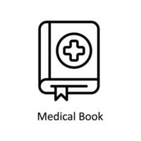 médico libro vector contorno icono estilo ilustración. eps 10 archivo