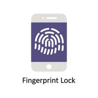 Fingerprint Lock   vector Flat icon style illustration. EPS 10 File