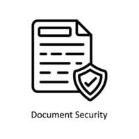 Document Security  Vector outline icon Style illustration. EPS 10 File