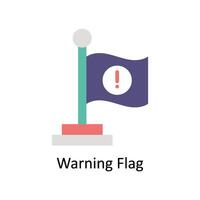 Warning Flag  vector Flat icon style illustration. EPS 10 File