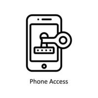 Phone Access Vector outline icon Style illustration. EPS 10 File