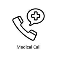 Medical Call vector outline icon style illustration. EPS 10 File
