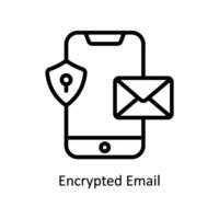 Encrypted Email  Vector outline icon Style illustration. EPS 10 File