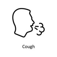 Cough vector outline icon style illustration. EPS 10 File