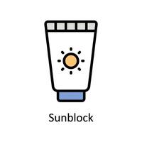 Sunblock vector Filled outline icon style illustration. EPS 10 File