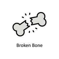 Broken Bone vector Filled outline icon style illustration. EPS 10 File