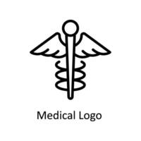 médico logo vector contorno icono estilo ilustración. eps 10 archivo