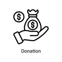 Donation vector outline icon style illustration. EPS 10 File