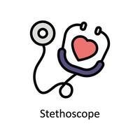 Stethoscope vector Filled outline icon style illustration. EPS 10 File