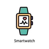Smart watch vector Filled outline icon style illustration. EPS 10 File