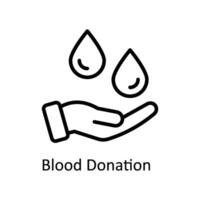 sangre donación vector contorno icono estilo ilustración. eps 10 archivo