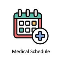 médico calendario vector lleno contorno icono estilo ilustración. eps 10 archivo