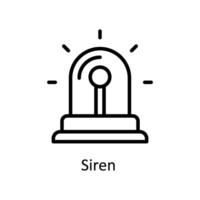 Siren  vector outline icon style illustration. EPS 10 File