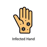 Infected Hand vector Filled outline icon style illustration. EPS 10 File