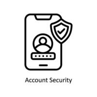 Account Security Vector outline icon Style illustration. EPS 10 File