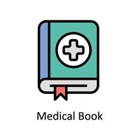 médico libro vector lleno contorno icono estilo ilustración. eps 10 archivo