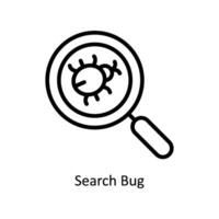 Search bug Vector outline icon Style illustration. EPS 10 File