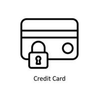 Credit Card Vector outline icon Style illustration. EPS 10 File