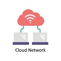 Cloud Network vector Flat icon style illustration. EPS 10 File