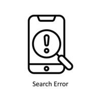 Search Error Vector outline icon Style illustration. EPS 10 File