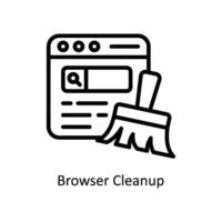 Browser Cleanup  Vector outline icon Style illustration. EPS 10 File